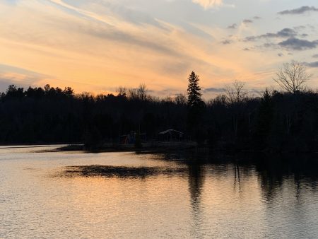 Sunset skies over buckhorn waterfront